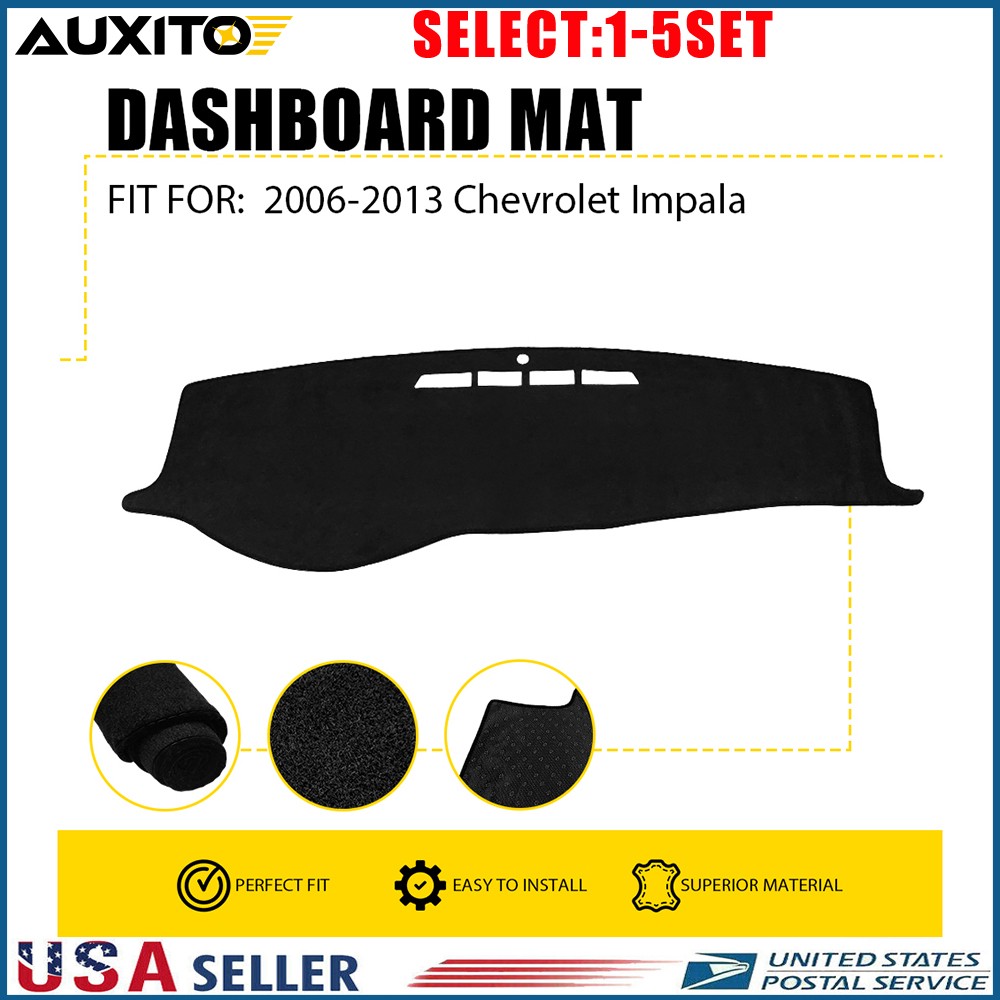 Dashboard Pad Cover Mat Fit 2006-2013 Chevrolet Impala Sun Protection Black 1-5X