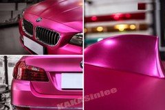 65FT Stretch Entire SUV Car Wrap Satin Matte Chrome Film Vinyl Sticker Rose US