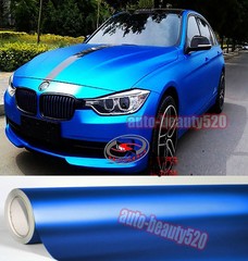 Entire Car Wrap Metallic Matte Chrome Blue Satin Vinyl Sticker – 50FT x 5FT ACAC