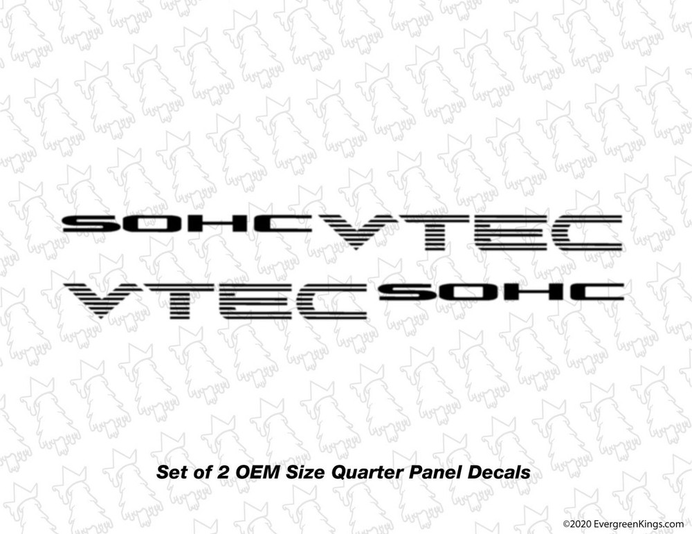 SOHC VTEC Quarter Panel Decals for 92-00 Civic DX LX EX HX VX Ek Eg Ef JDM CDM