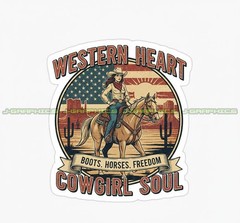 Cowgirl Vinyl Decal Sticker Rodeo Country Horse F