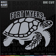 Fort Myers, FL Realistic Sea Turtle Vinyl Decal Sticker DIE CUT Car Boat Window