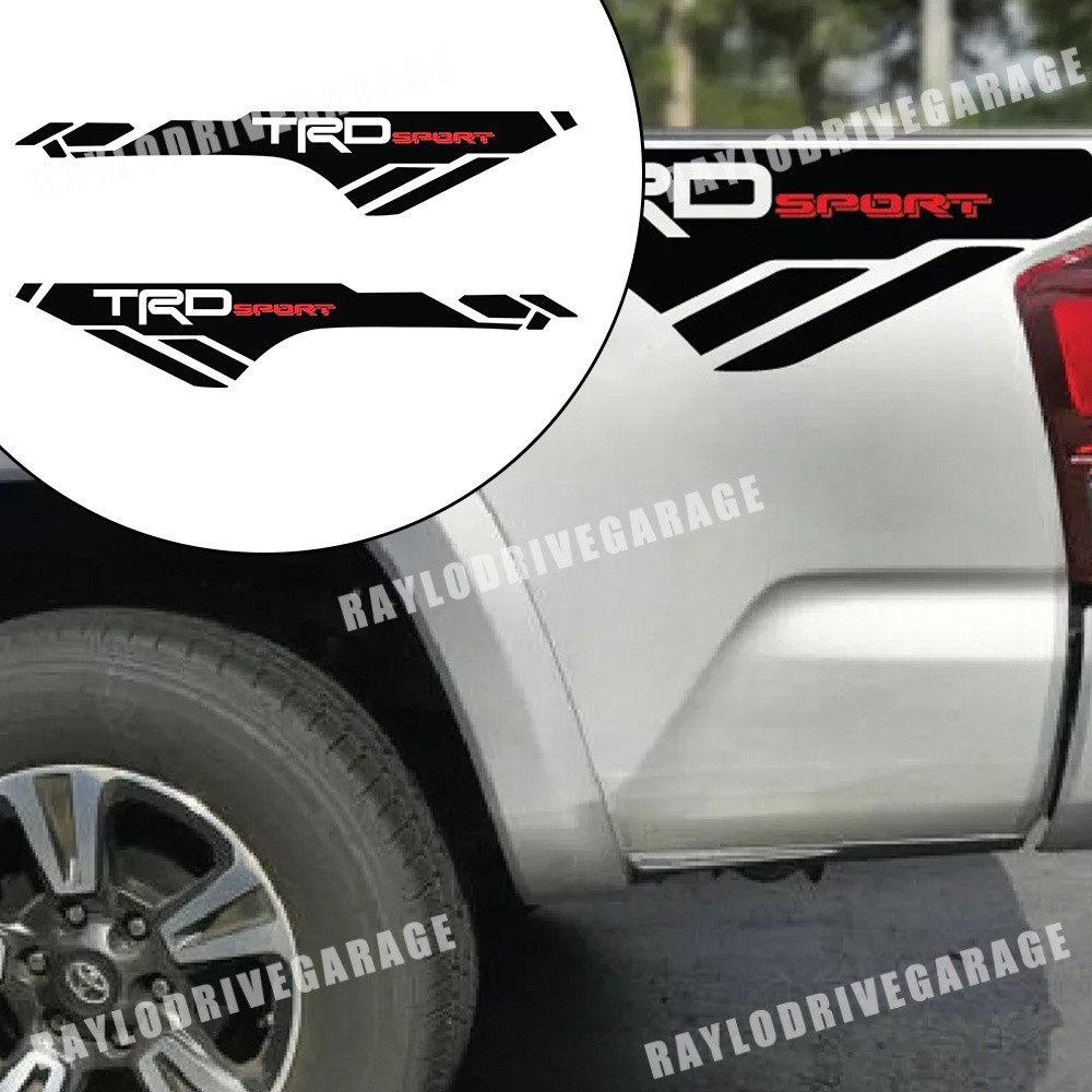 2pcs TRD Sport Letter Vinyl Decals for 2013-2019 Tacoma Bed Side Trunk Sticker