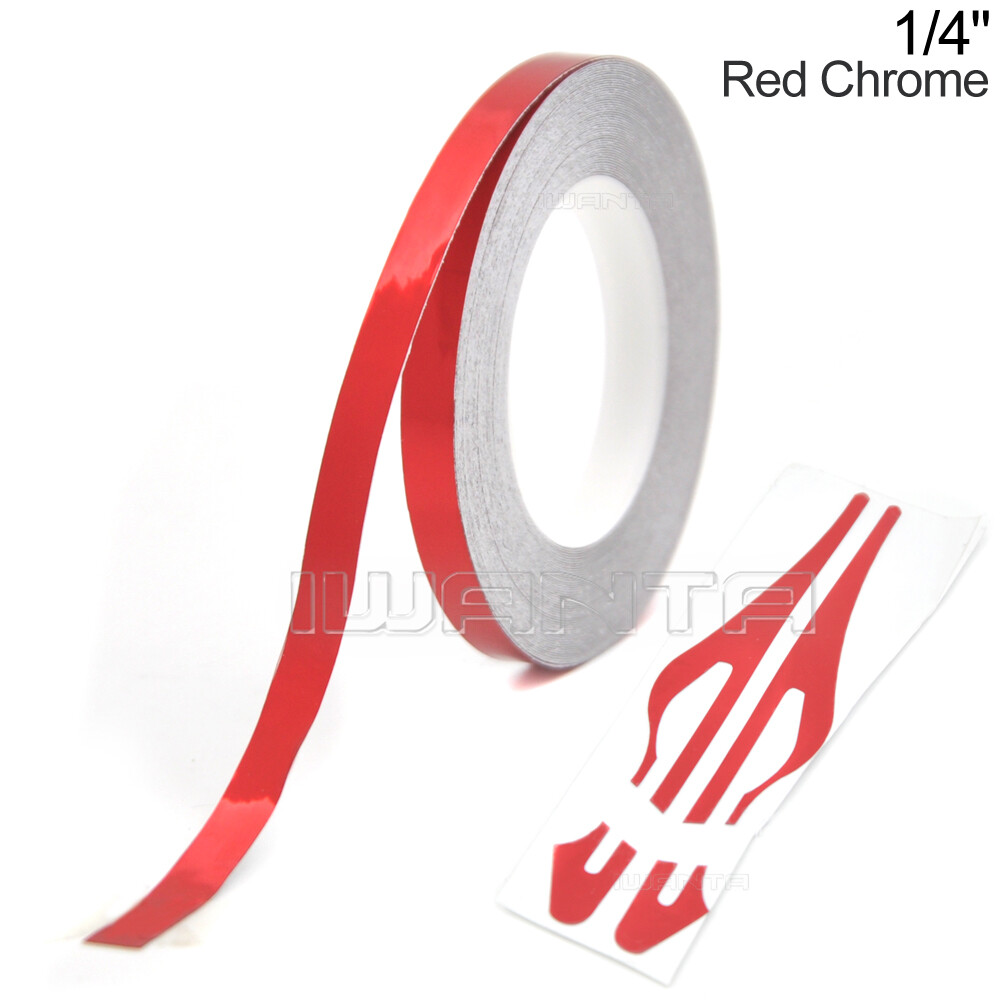 1/4″ 6mm Red Chrome Pinstriping Pin Stripe DIY Line Vinyl Decal Sticker 32ft