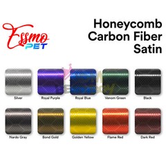 PET Honeycomb Carbon Fiber Satin Royal Blue Hex Vehicle Vinyl Wrap Decal Sheet