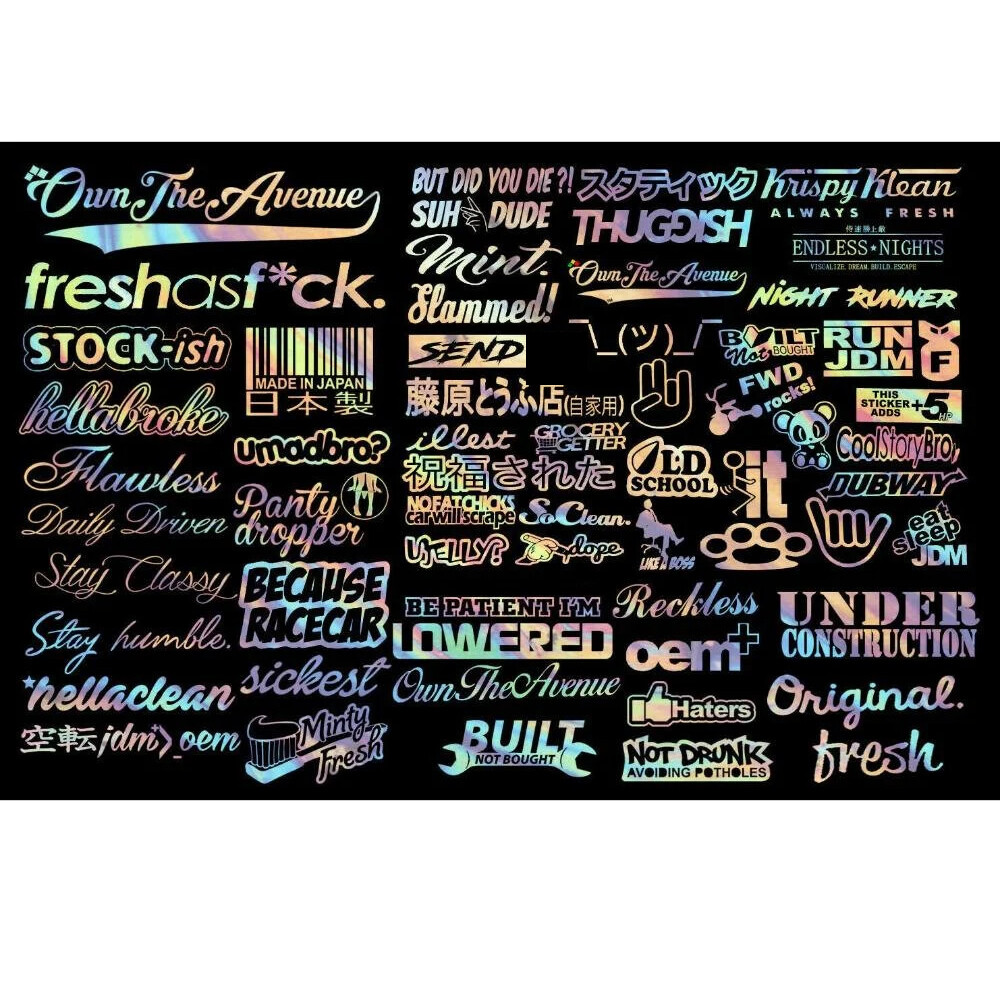 JDM Sticker Pack Vinyl 25 RANDOM Stickers You Choose Color (Tgish+SH)
