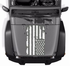 Universal Large Size 51cmx90cm Car Truck Boay Hood White USA Flag Decal Sticker