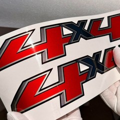 4×4 Decals for Silverado Sierra 1500 2500 HD 2014-2018 – Premium Red Silver Fini