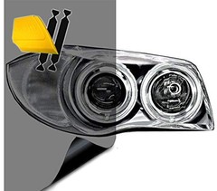 Smoke Black Headlight Tail Light Window Tint Film 16″x48″ with Tools – Easy Inst