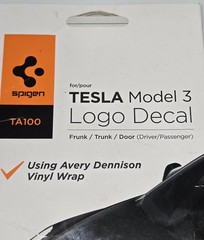 Spigen DuraPro EZ Fit Tesla Logo Decal Model 3 Car Emblem Overlay ACPO2668