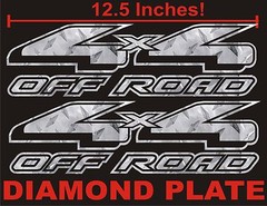 4×4 OFFROAD Truck Decal Set DIAMOND PLATE CHROME for Ford F150 & Super Duty