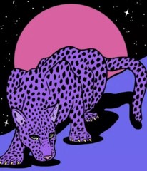 Colorful Leopard Sticker (2 inch) Hot Pink Purple Wild Design Decal