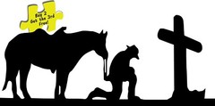 Christian Cowboy Praying / Horse & Cross Choose Color p331 Free Same Day Ship