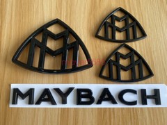 Black Maybach set Fender Side Rear Trunk Emblems Badge For Mercedes Benz S Class