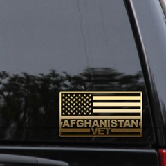 Afghanistan Veteran America Flag Decal – Army, Marines, Navy