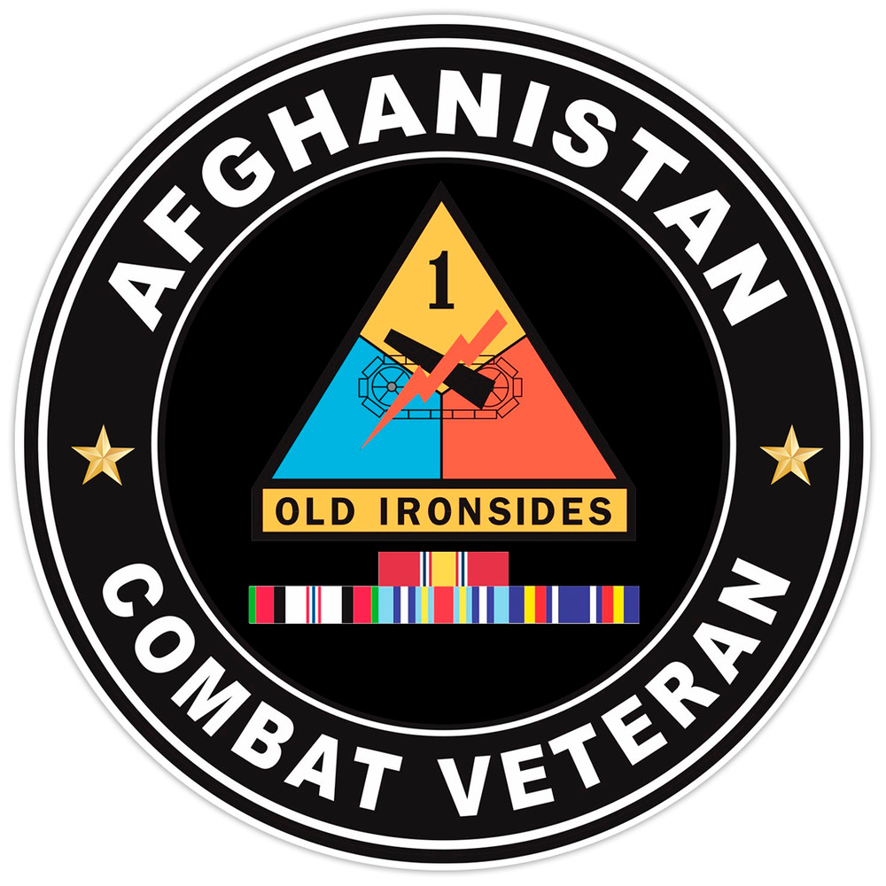 Afghanistan Combat Veteran Bumper Sticker Military Vinyl Soldier Decal 5″