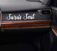 Girlfriends Seat Sticker for Car, Custom Name Vinyl Decal,Gift for Her, Gift for