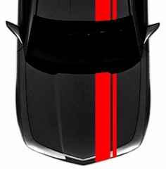 Chevy CAMARO 2″ & 8″ Rally Car Double RACING STRIPES Gloss Red vinyl Decal