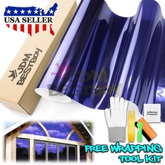 Purple Chrome Window Tint One Way Mirror Film UV Heat Reflective Home Office DIY