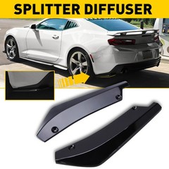 Pair Car Black Universal Bumper Rear Lip Diffuser Splitter Canard Protector New