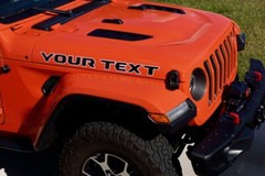 Hood Stripe Vinyl Decal Kit for Jeep Wrangler JL Custom YOUR TEXT – Multi Color