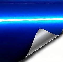 Flexible 1ft x 5ft Dark Blue Vinyl Wrap – Gloss Liquid Metal for Vehicles, Boats