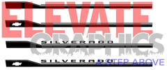 Fits Chevy Silverado Rocker One Stripes Vinyl Graphics Decals Sticker 1999-2024