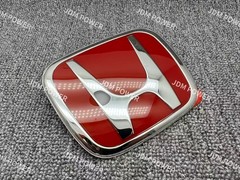 M-Tec 3pcs Red Front Rear Steering Red Emblem Badge Civic Coupe 12-15