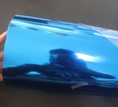 65FT Blue Flexible Entire Car SUV Mirror Chrome Vinyl Wrap Hood Roof Sticker BO