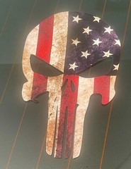 Punisher Skull Sticker American Flag USA Sniper Bumpersticker Gloss Vinyl