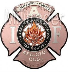 IAFF Female Firefighter 5″ Decal Rose Gold Flower Flame Helmet Window Sticker