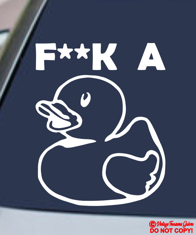 F**K A DUCK Vinyl Decal Sticker Car Rear Window Bumper JDM RUBBER DUCKY FUNNY