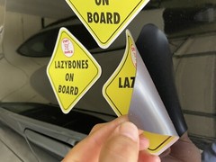 Lazybones On Board Custom Car Magnet Cart Narc Funny 5”x5”
