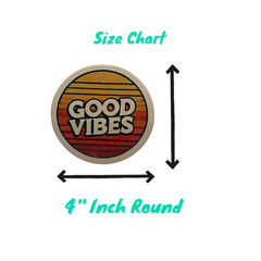 Good Vibes Only – 2 Pack Round Vinyl Stickers | 4 Inch Retro Style Decals