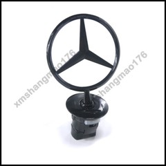 For Gloss Black Front Hood Ornament Star Mounted Emblem C E S AMG
