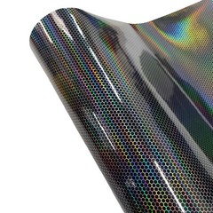 Gloss Honeycomb Beehive Holographic Vinyl Car Wrap Bubble Free Sticker Film Roll