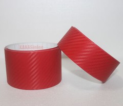 3D Red / Sheet Car PVC Grain Carbon Fiber Vinyl Tape Wrap Sticker Decors Strips