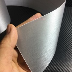 Silver Flexible Car Matte Brushed 3D Metal Entire Auto Vinyl Wrap Sticker ABUS