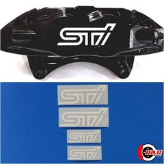R&G HIGH TEMP Brake Caliper Decals Stickers Compatible With STI set of 4 (White)