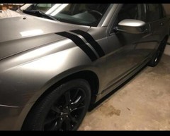 4pcs Matte Black Universal Car Hood Fender Racing Stripe Hash Mark Vinyl Decal