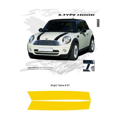 Mini Cooper Cooper S Style Hood Stripes Graphic Kit – Bright Yellow