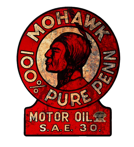 VINTAGE DISTRESSED MOHAWK GASOLINE GAS MOTOR OIL PUMP CAR TRUCK STICKER DECAL