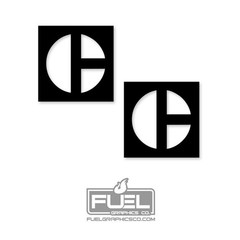 Construction Pacman C Vintage Premium Vinyl Decal Sticker 2-Pack