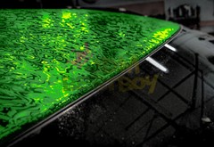 PET Damascus Steel Forged Carbon Fiber Beast Green Car Vinyl Wrap Decal Sticker