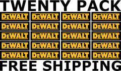 PACK OF 20 DEWALT TOOLS SUPER SMALL DECALS STICKER VINYL TOOL BOX BLK FREE SHIP