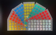 32 Reflective 1.5″ Prismatic Stars Oralite V98 (750+ Candelas) Stickers Decals
