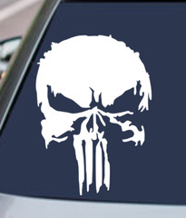 THE PUNISHER SKULL DISTRESSED VINYL DECAL STICKER CAR TRUCK REAR WINDOW BUMPER