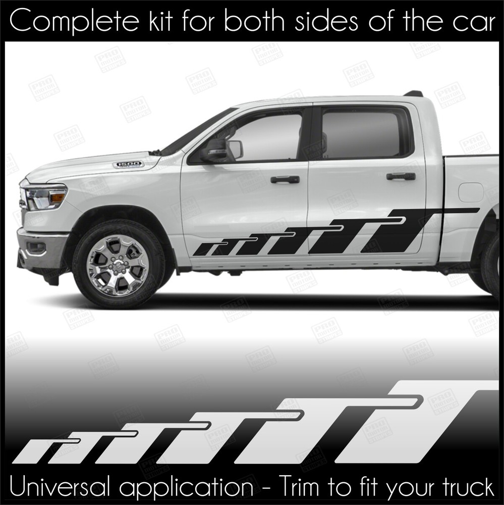 Side Rocker Accent Stripes Decals For Chevrolet Silverado Colorado S10 WT LT EV