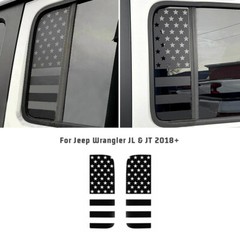 Black Side Small Window US Flag Decal Sticker For Jeep Wrangler JL JT Parts