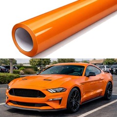 660″x60″ Gloss PET Liner McLaren Orange Car Vinyl Wrap Air Release 55FTX5FT DIY